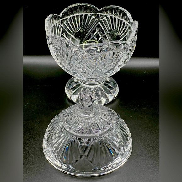Vintage Godinger Shannon Crystal Footed Candy Dish Bowl with Lid Heavy 8.5 in - Picture 7 of 13